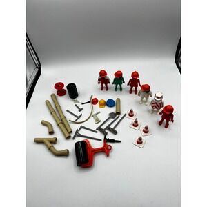 Vintage 1970s Playmobil System Construction Worker Lot Geobra